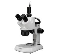 Bresser microscopio stereo trinoculare 10x-40x con telecamera Full HD MikrOkular LF, illuminazione LED dimmerabile, set pratico per osservazioni condivise