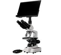 Bresser microscopio trinoculare 40-1000x con MicroCam MINI Full HD HDMI e display 13.3" per presentazioni e scuola