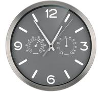 BRESSER MyTime Orologio da parete DCF termoigrometro 25 cm bigio