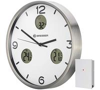 Bresser Orologio da Parete, Alluminio, Bianco, 30 cm