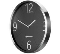 BRESSER Orologio da Parete Radiocontrollato 25 cm Silenzioso con Segnale DCF Cornice Alluminio Antracite