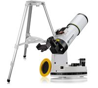 Bresser PushTo Telescopio intelligente per Android e Windows, obiettivo da 80 mm, focale 400 mm, Bluetooth, con treppiede e adattatore per smartphone