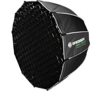 Bresser Softbox parabolica 90 cm con sistema Quick Lock, attacco Bowens, diffusori, griglia a nido d'ape, per ritratti e fotografia di prodotto