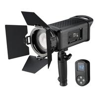 Bresser SP 60 Luce Studio LED Fresnel 60 W Diurna con Telecomando | 5600 K, CRI oltre 96, dimmerabile dal 10 al 100 per cento, fascio da 20 a 80 gradi, rete o batteria NP F, 4 filtri