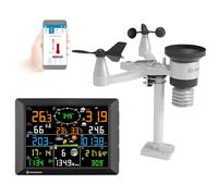 Bresser Stazione meteo, portata 1,5 km, Wi-Fi, sensore esterno 7 in 1, solare, UV, vento, pioggia, Wi-Fi upload, allarme, clima interno/esterno