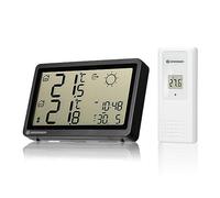 Bresser Stazione meteo radio Meteo Temp HZ nero - con precisa misurazione della temperatura interna ed esterna e previsioni meteo