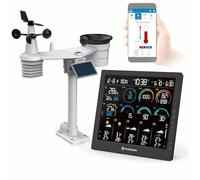 Bresser Stazione meteo Wi-Fi 10" con sensore esterno 8-in-1, pluviometro, anemometro, UV, WBGT, stress da calore, clima interno, previsioni