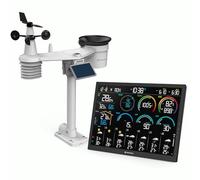 Bresser Stazione meteo Wi-Fi 18,5" con sensore 8-in-1, 14 giorni, WBGT, UV-solare, pioggia-vento, clima interno, Wi-Fi