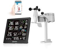 Bresser Stazione meteo WiFi 8 in 1 Sensore esterno vento pioggia UV WBGT allarme calore previsioni fasi lunari igrometro interno