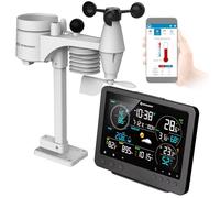 Bresser Stazione meteo WiFi con sensore 8 in 1 per WBGT, UV, vento, pioggia, luce, pressione, clima interno, previsioni