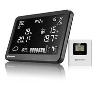 Bresser Stazione Meteo Wireless con Sensore Esterno Temperatura Umidità Previsioni Igrometro Sveglia Display a Colori