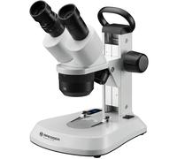 Bresser Stereo Microscopio Binoculare 10x-60x con doppia luce LED | 5 ingrandimenti, Luci regolabili separatamente, 2 coppie di oculari, Ampio campo visivo, Rete o batterie, Maniglia