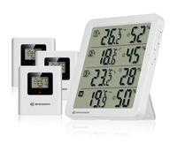 Bresser Termoigrometro Set con 3 Sensori Wireless Temperatura Umidità Display Allarme