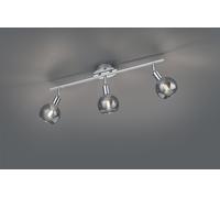 BREST BARRA 3 SPOTS METALLO CROMO CON VETRI FUME' L. 58CM ATTACCO E14