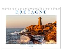 Bretagne - Felsenküste, Sandstrände und viel zu sehen (Tischkalender 2026 DIN A5 quer), CALVENDO Monatskalender: Querschnitt der Vielfältigkeit dieser Region am Atlantik