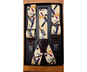 Bretella parrucchiere/barbiere in 36 mm con pelle - 100% Made in Italy