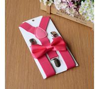 Bretella regolabile con clip per ragazzi e ragazze, con colletto coordinato, adatta per bambini da uno a dieci anni (rosso rosa chiaro)