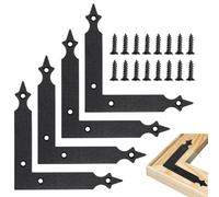 Bretelle angolari piatte, 4 staffe ad angolo retto a forma di L, 12,5 cm, piastre di riparazione piatte per telai in legno, letti, tavoli, armadi, sedie, finestre box, staffe di giunzione decorative