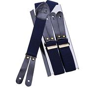 Bretelle da Uomo Bretelle con Bottoni da Uomo Bretelle da Uomo retrò per Matrimonio da Lavoro Casual, Dark Blue, 3.5x110cm
