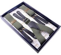 Bretelle da Uomo Bretelle con Bottoni da Uomo Bretelle da Uomo retrò per Matrimonio da Lavoro Casual, Dark Green, 3.5x110cm