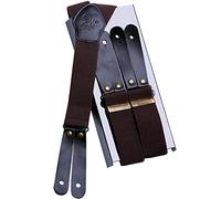 Bretelle da Uomo Bretelle con Bottoni da Uomo Bretelle da Uomo retrò per Matrimonio da Lavoro Casual, Brown, 3.5x110cm