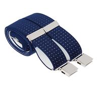 Bretelle elastiche per pantaloni da uomo di qualità, resistenti a pois, con grandi clip forti, colore: nero, blu, grigio, extra lunghe, Blu, XXX-Large