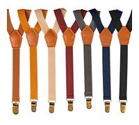 Bretelle in pelle personalizzate dello sposo, bretelle regolabili degli uomini su ordinazione con la costruzione Y-Brace della fascia elastica