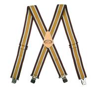 Bretelle MELOTOUGH da uomo, larghe 5 cm, regolabili ed elastiche, a forma di X, con clip molto resistenti - Resistenti (striscia marrone)