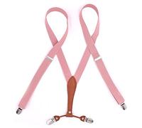 Bretelle per uomo, 1 bretella elastica da donna, 2,5 x 115 cm, con 4 clip, regolabile, for pantaloni, bretelle, accessori for abbigliamento maschile(Peachred)