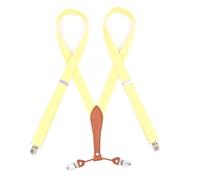 Bretelle per uomo, 1 bretella elastica da donna, 2,5 x 115 cm, con 4 clip, regolabile, for pantaloni, bretelle, accessori for abbigliamento maschile(Lightyellow)