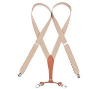 Bretelle per uomo, 1 bretella elastica da donna, 2,5 x 115 cm, con 4 clip, regolabile, for pantaloni, bretelle, accessori for abbigliamento maschile(Beige)