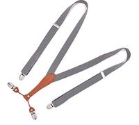Bretelle per uomo, 1 bretella elastica da donna, 2,5 x 115 cm, con 4 clip, regolabile, for pantaloni, bretelle, accessori for abbigliamento maschile(Mediumgray)