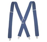 Bretelle per uomo, Bretelle elastiche regolabili con clip, for donne, uomini e adulti, retro a X, for pantaloni di grandi dimensioni(Blu)