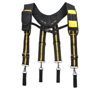 Bretelle regolabili per cintura degli attrezzi, imbracatura da lavoro resistente con cinghie imbottite, supporto posteriore a X, colore nero e giallo, di grado professionale