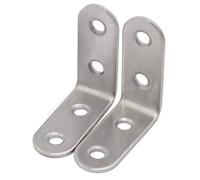 Brettura Ad Angolo In Acciaio Inossidabile 90 Gradi Angolazione Giusta, Staffe A Forma Di L Resistente Per Mobili, Ripiani, Gamba Da Tavolo, Cornice Del Letto E Lavorazione Del Legno 20 pezzi argento