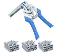 BREUAILY Kit di Pinze per Anelli Hog Ring Pliers Multifunzionale Pinza per Anelli con 600 Chiodi M Pinze per Recinzione per Recinzioni Gabbie per Animali Lavori Fai da te Mobili