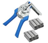 BREUAILY Pinza ad Anello con 1200 Anelli Zincati Type M Nail Ring Pliers Pinza per il Fissaggio di Gabbie Metalliche per il Fissaggio di Recinzioni Gabbie per Animali Polli e Uccelli