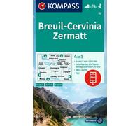 Breuil-Cervinia-Zermatt WK 87: 4in1 Wanderkarte mit Aktiv Guide und Detailkarten inklusive Karte zur offline Verwendung in der KOMPASS-App. Fahrradfahren. Skitouren.