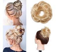 Breve Chignon Disordinato Reale Remy Umano Updo Riccio Nastro Estensioni Coda di Cavallo Ciambella Chignon #04 Marrone Medio