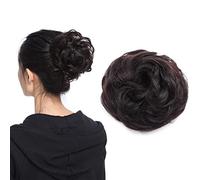 Breve Chignon Disordinato Reale Remy Umano Updo Riccio Nastro Estensioni Coda di Cavallo Ciambella Chignon #04 Marrone Medio