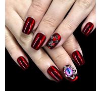 Breve Quadrato Gatti Di Vino Spremiagrumi Su Chiodi Con Devil Eye E Strass Copertura Completa Chiodi Faux Lucidi Per Le Donne 30 PC