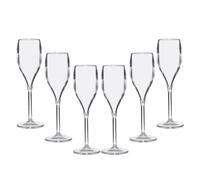 BREVETTI WAF Calici Flute Opale Bicchieri Infrangibili, Lavabili e Riutilizzabili, in Plastica per Prosecco, Spumante e Champagne, 6 pezzi per confezione, Capacità 15 cl
