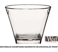 Brevetti Waf Secchiello Champagne Quadrata cm 34x34x26,5h Trasparente WAF002197