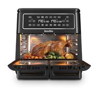 Breville Friggitrice ad Aria Calda Halo Flexi, Digitale, a Doppia Camera, 1800 W, 11 L, Nero