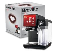 Breville Macchina per caffè ed espresso PrimaLatte II | Pompa italiana con 19 bar | adatta per caffè in polvere o cialde | Montalatte automatico integrato | Nero / rosso | VFC109X-01