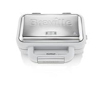 Breville Macchina per sandwich DuraCeramic con piastre profonde | macchina per sandwich per 2 fette a temperatura variabile, bianca [VST070X]
