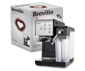 Breville Prima Latte II Espresso, Macchina per latte e cappuccino, Pompa professionale da 15 bar e montalatte, Argento VCF108X
