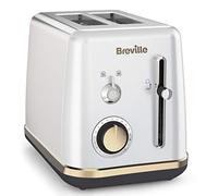 Breville - Tostapane, 2 fette con griglia per pane, collezione Mostra, argento e oro (Moonshine Silver)