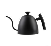 Brew Like a Teiera a collo di cigno di qualità professionale, 1500 ml, in acciaio inossidabile di alta qualità (nero con termometro)