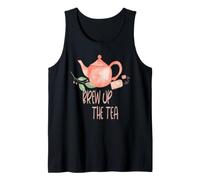 Brew Up The Tea - Acquerello Dipinto a Mano con Motivo Tea Time Canotta